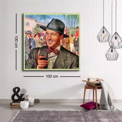 Dekoratif Baskı illüstrasyon New age Man Kare Kanvas Tablo