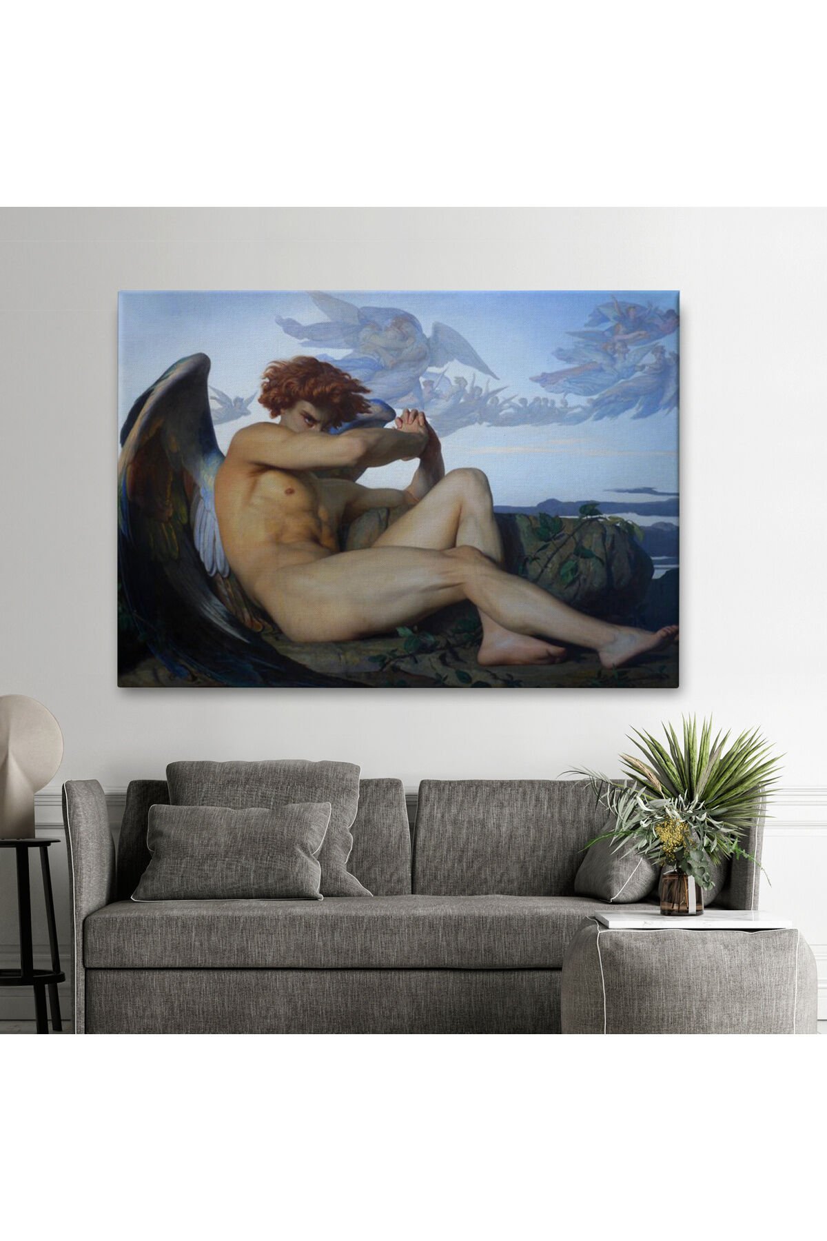 Alexandre Cabanel Fallen Angel's Eyes Kanvas Duvar Sanatı, Klasik Sanat Tablo-5385