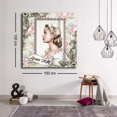 Dekoratif Baskı illüstrasyon Grace Kelly Kare Kanvas Tablo