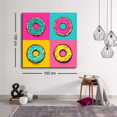 Dekoratif Baskı illüstrasyon Popart Danut Kare Kanvas Tablo