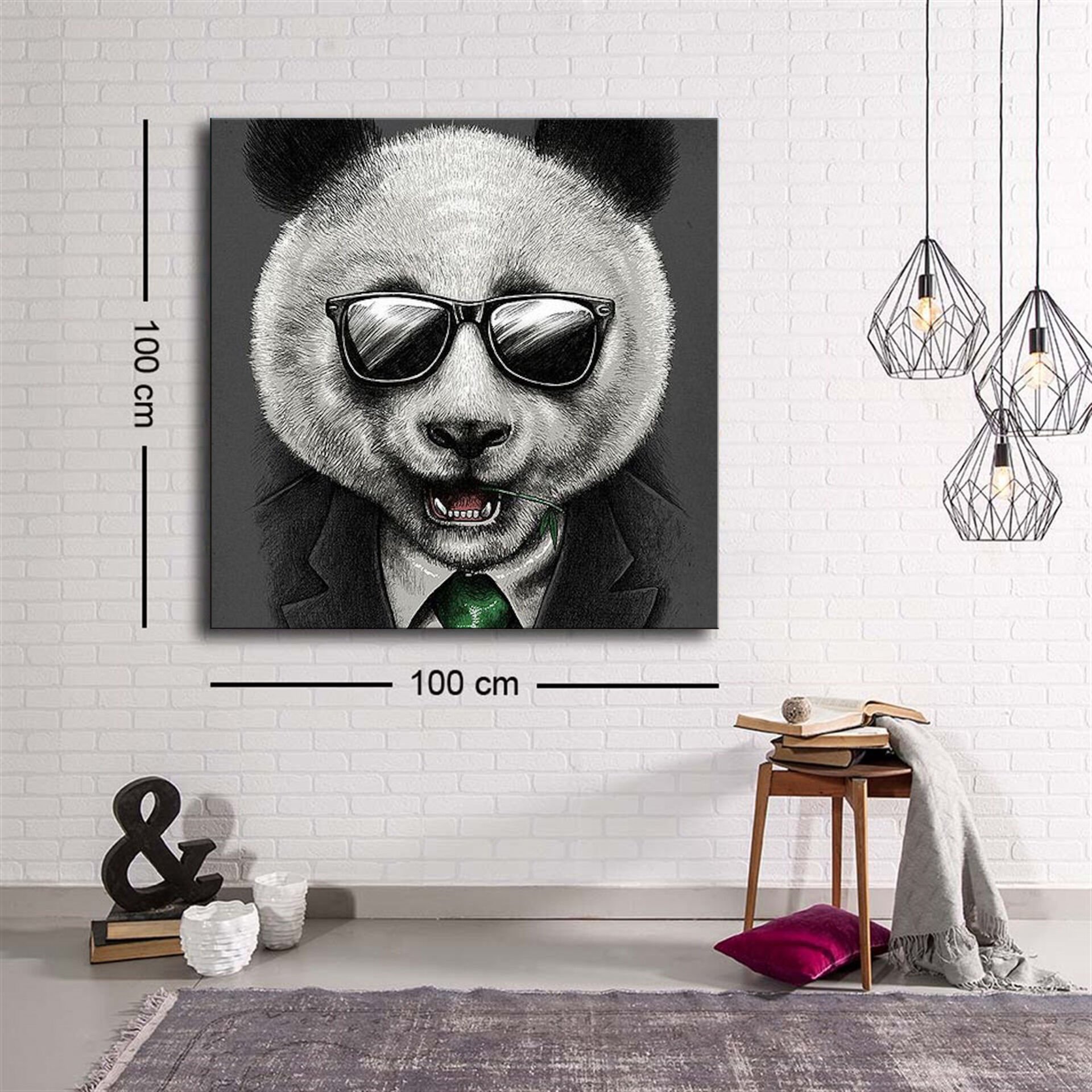 Dekoratif Baskı illüstrasyon Bear with glasses Kanvas Tablo