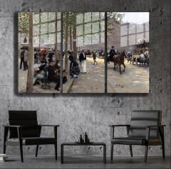 Ünlü Ressamlar ve Yapıtları Modern Yaşam Alanları İçin 3'lü Dikey Cam Tablo 308