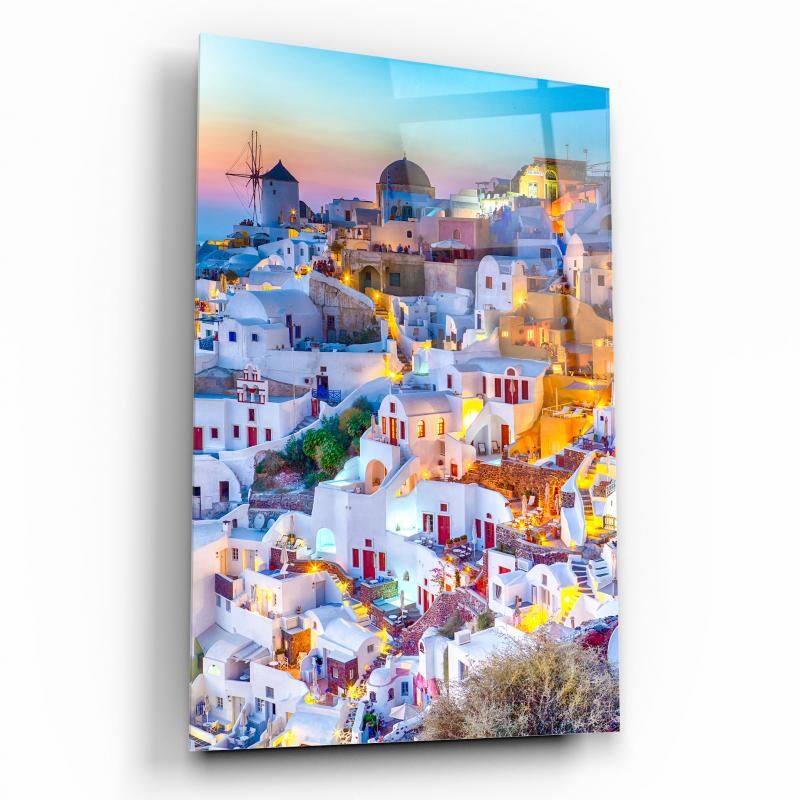 Santorini Cam Tablo Özel Tasarım Ofis, Mutfak Çocuk Odası, Salon Dekorasyon