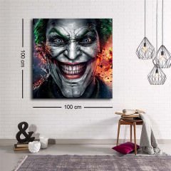 Dekoratif Baskı illüstrasyon Scary Face Kanvas Tablo