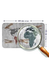 Eğitici Dünya Haritası Dünya Atlası Çocuk ve Bebek Odası Duvar Sticker -60x105-3804