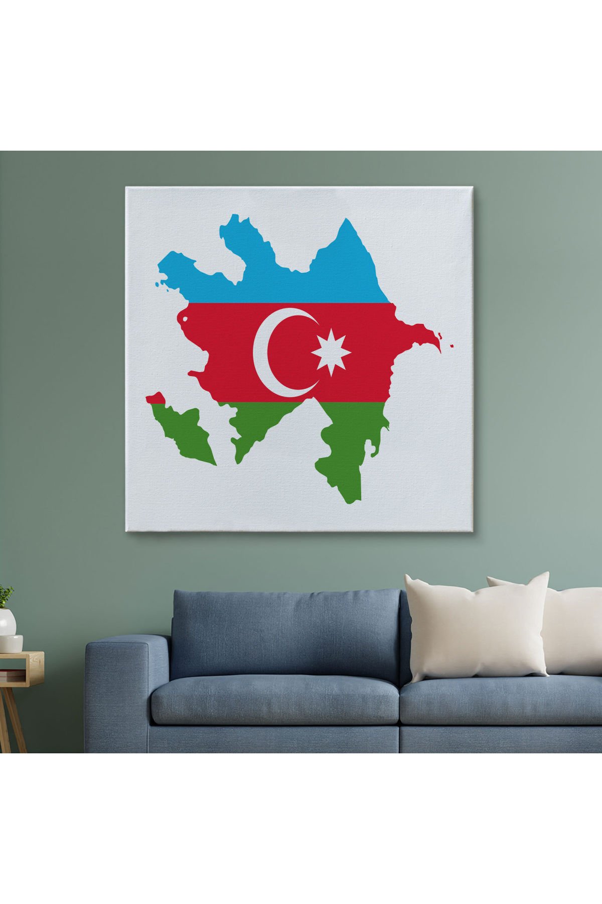 Azerbaycan Haritası Dekoratif Kanvas Duvar Tablosu-5806
