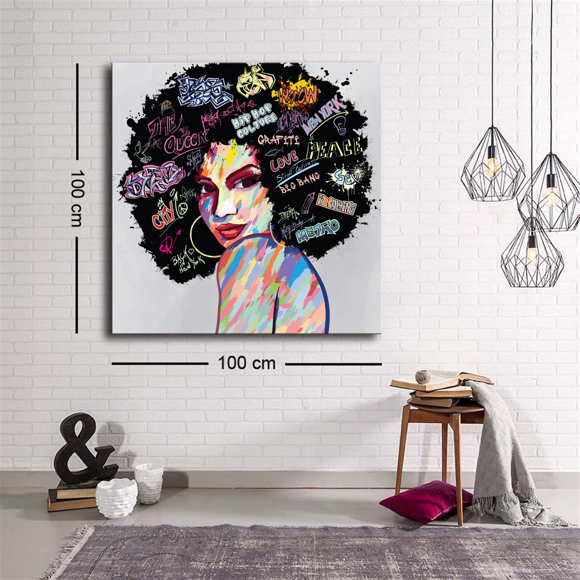 Dekoratif Baskı illüstrasyon Hair Kanvas Tablo