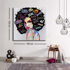 Dekoratif Baskı illüstrasyon Hair Kanvas Tablo