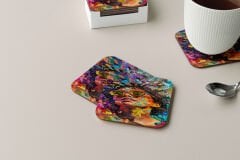 Dekoratif Bardak Altlığı Neon Desen 58