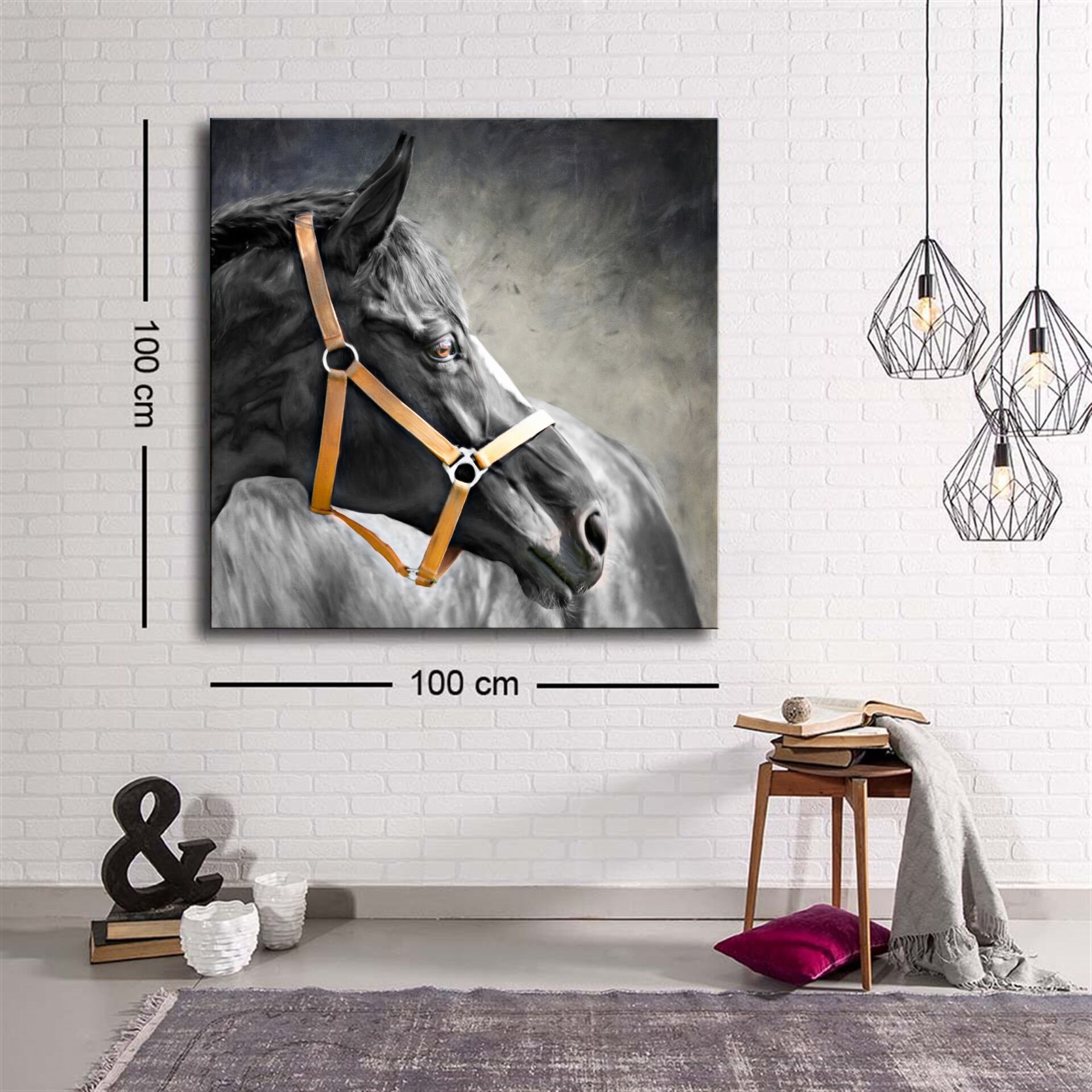 Dekoratif Baskı illüstrasyon Horse Kanvas Tablo