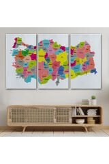 Türkiye Haritası Kanvas Tablo Eğitici ve Öretici Dekoratif Tablo Tablo 3108