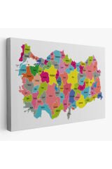 Türkiye Haritası Kanvas Tablo Eğitici ve Öretici Dekoratif Tablo Tablo 3108