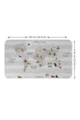 Eğitici Dünya Haritası Dünya Atlası Çocuk ve Bebek Odası Duvar Sticker -60x105-3812