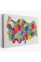 Türkiye Haritası Kanvas Tablo Eğitici ve Öretici Dekoratif Tablo Tablo 3117