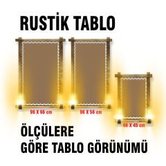 rustik ampullu ışıklı Kanvas Rustik Tablo