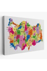 Türkiye Haritası Kanvas Tablo Eğitici ve Öretici Dekoratif Tablo Tablo 3120