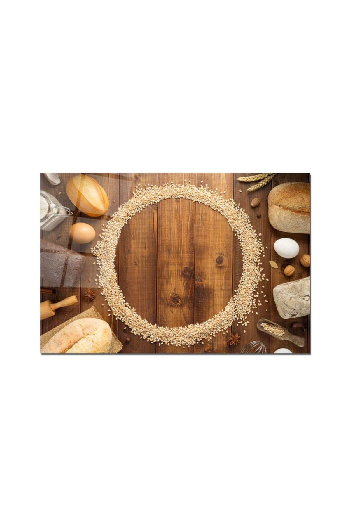 Antibakteriyel Cam Kesme Tahtası | Baskılı Kesim Tablası | 25 x 35 cm