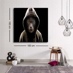 Dekoratif Baskı illüstrasyon Dark Cat Kanvas Tablo