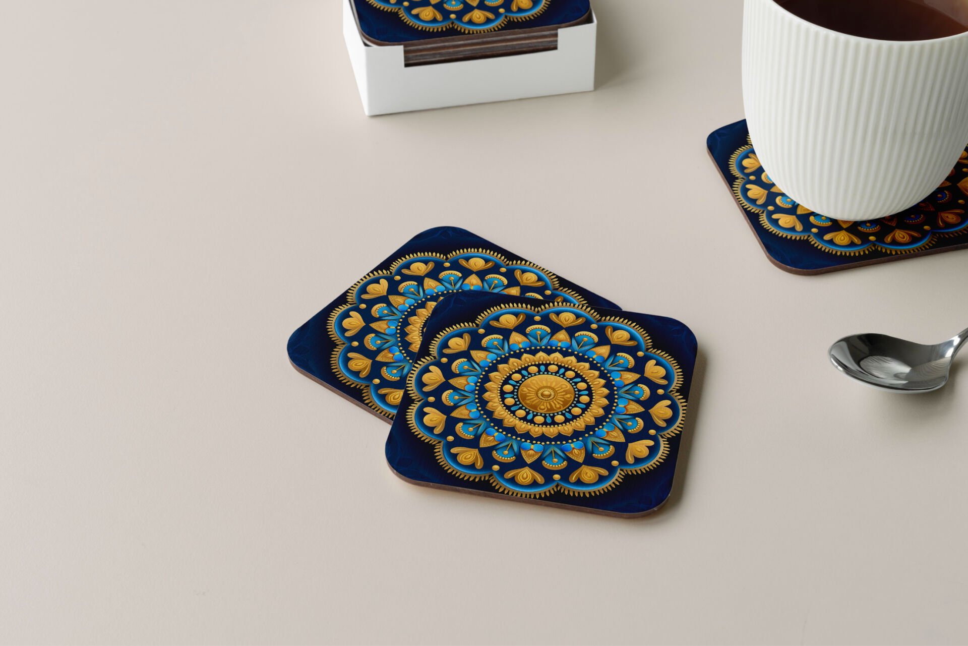 Dekoratif Bardak Altlığı Neon Desen 71