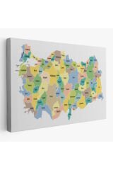 Türkiye Haritası Kanvas Tablo Eğitici ve Öretici Dekoratif Tablo Tablo 3130