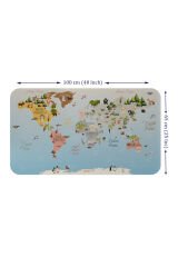 Eğitici Dünya Haritası Dünya Atlası Çocuk ve Bebek Odası Duvar Sticker -60x105-3824