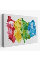Türkiye Haritası Kanvas Tablo Eğitici ve Öretici Dekoratif Tablo Tablo 3133