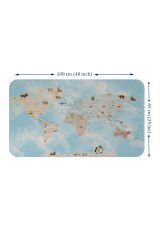 Eğitici Dünya Haritası Dünya Atlası Çocuk ve Bebek Odası Duvar Sticker -60x105-3828