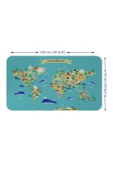 Eğitici Dünya Haritası Dünya Atlası Çocuk ve Bebek Odası Duvar Sticker -60x105-3829