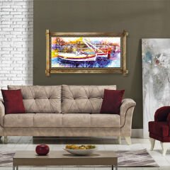 Kayık Modern Kanvas Rustik Tablo