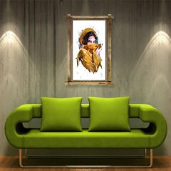 Portre Modern Kanvas Rustik Tablo