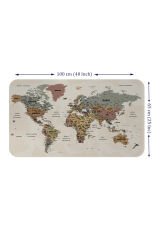 Türkçe Eğitici Ülke ve Başkent Okyanus Detaylı Atlası  Dünya Haritası Duvar Sticker -60x105-3838