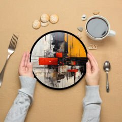Amarikan Servis, Mdf Supla Takımı 6 Adet (6'lı Takım ), 6'lı Bardak Altlığı Hedliyeli 24