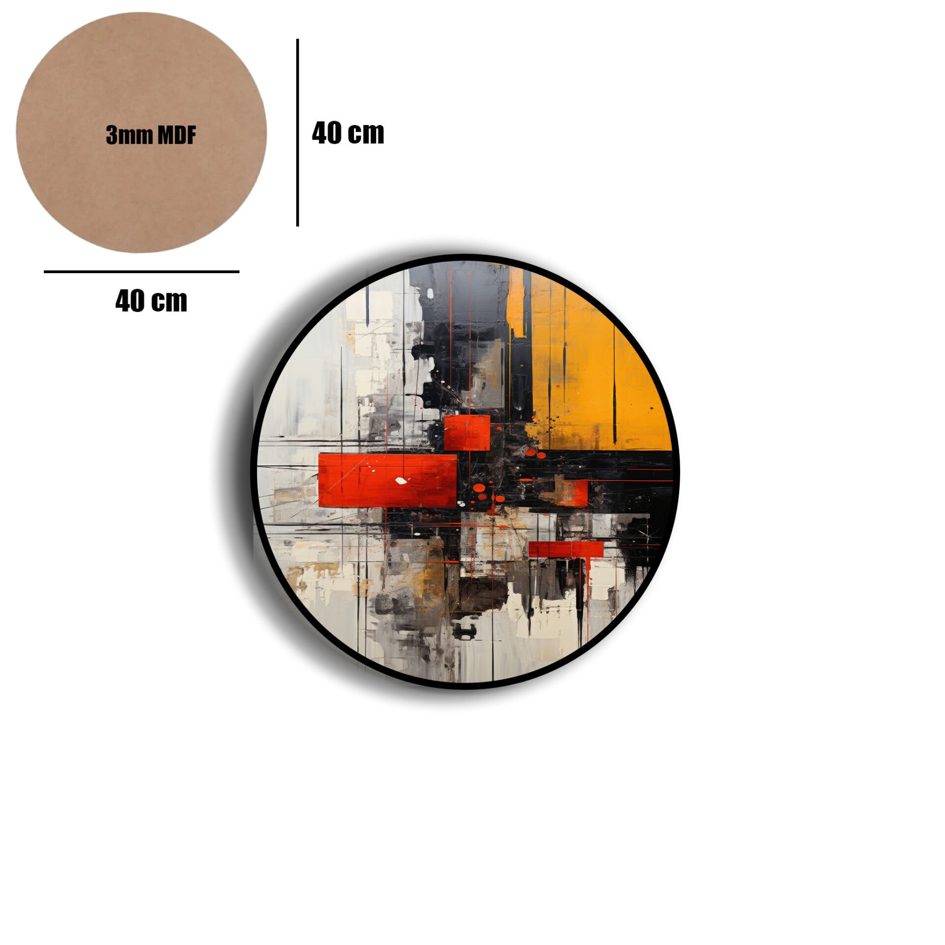 Amarikan Servis, Mdf Supla Takımı 6 Adet (6'lı Takım ), 6'lı Bardak Altlığı Hedliyeli 24
