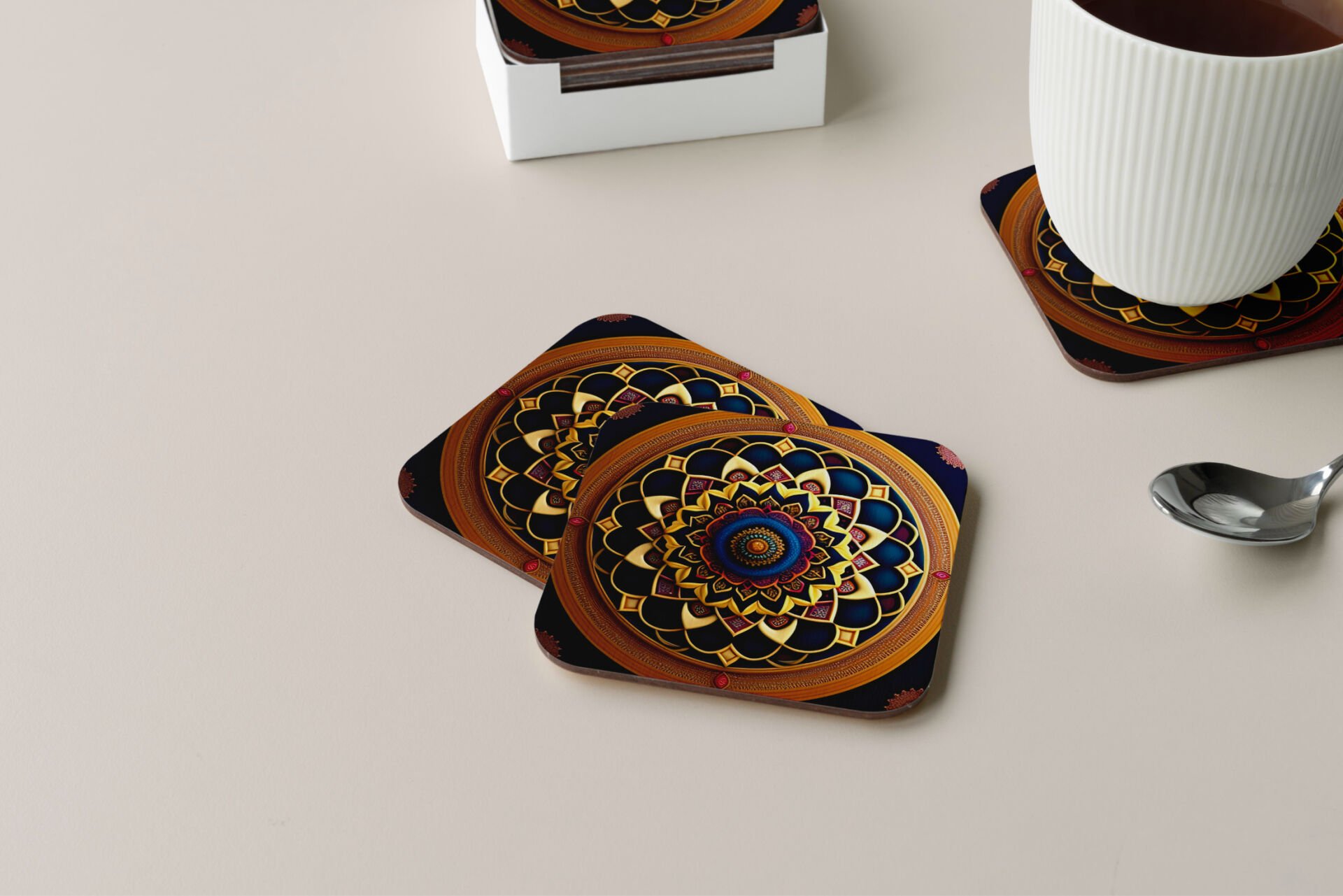 Dekoratif Bardak Altlığı Neon Desen 95