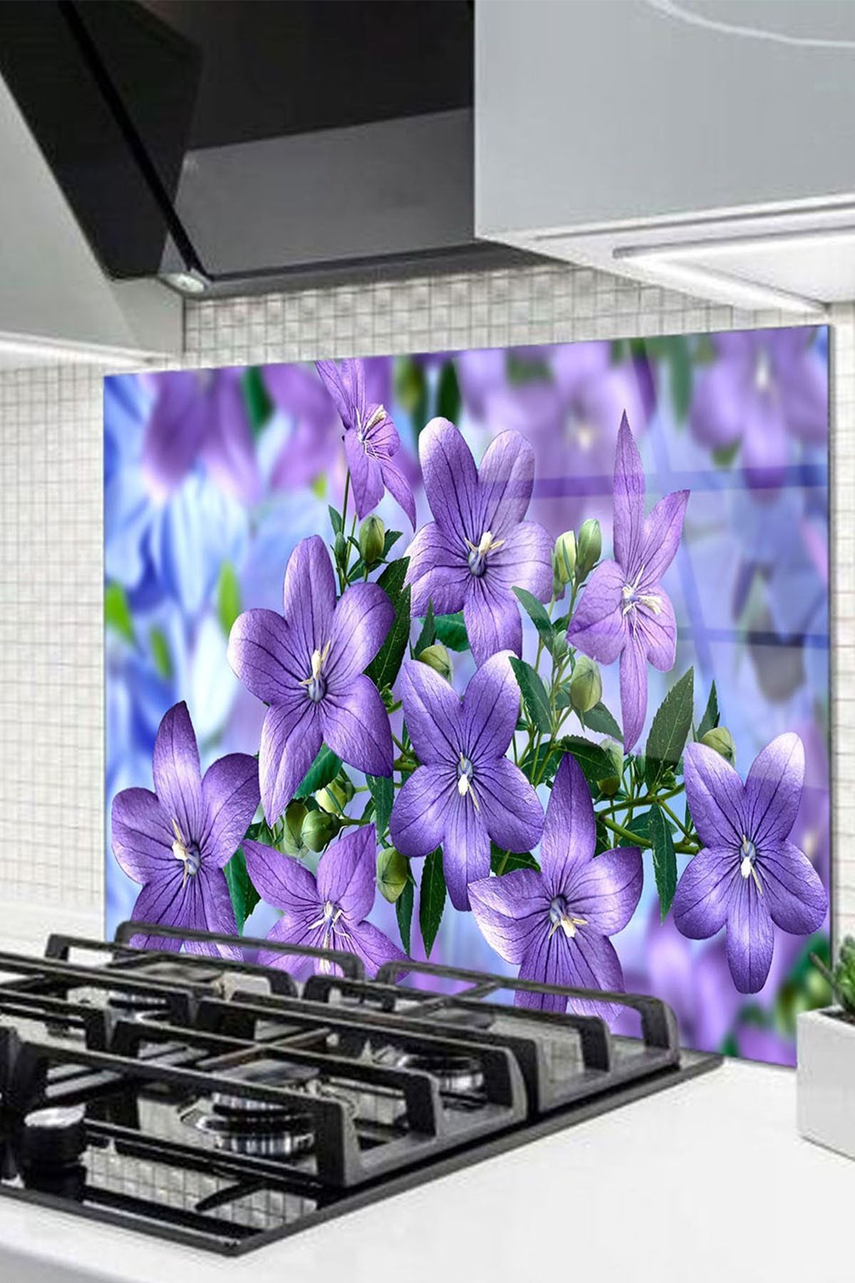 Cam Ocak Arkası Koruyucu Ankastre Arkası Koruyucu | Çiçek