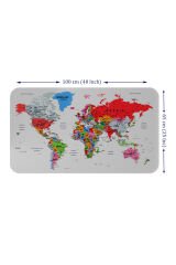 Eğitici Ülke ve Başkent Detaylı Atlası Dünya Haritası Duvar Sticker -60x105-3853