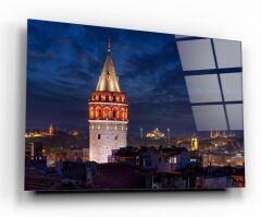 Galata Kulesi Cam Tablo Özel Tasarım Ofis, Mutfak Çocuk Odası, Salon Dekorasyon
