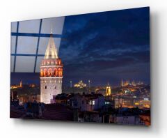 Galata Kulesi Cam Tablo Özel Tasarım Ofis, Mutfak Çocuk Odası, Salon Dekorasyon