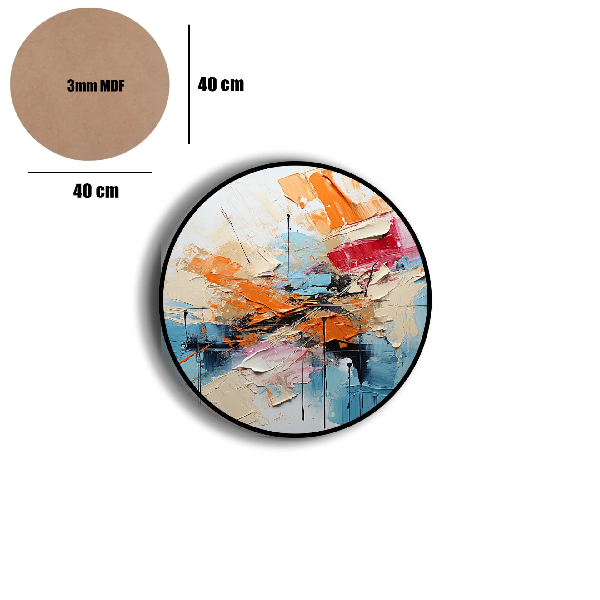Amarikan Servis, Mdf Supla Takımı 6 Adet (6'lı Takım ), 6'lı Bardak Altlığı Hedliyeli 45