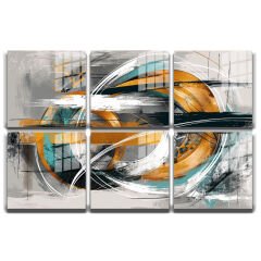 3D Baskılı Özel Tasarım, Modern Yaşam Alanları İçin 6 Parça Kare Cam Tablo 59