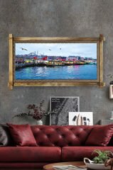İstanbul Manzara Modern Kanvas Rustik Tablo