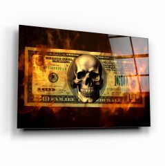 Para ve İskelet Cam Tablo Özel Tasarım Ofis, Mutfak Çocuk Odası, Salon Dekorasyon