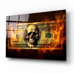 Para ve İskelet Cam Tablo Özel Tasarım Ofis, Mutfak Çocuk Odası, Salon Dekorasyon