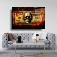 Para ve İskelet Cam Tablo Özel Tasarım Ofis, Mutfak Çocuk Odası, Salon Dekorasyon