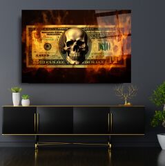 Para ve İskelet Cam Tablo Özel Tasarım Ofis, Mutfak Çocuk Odası, Salon Dekorasyon