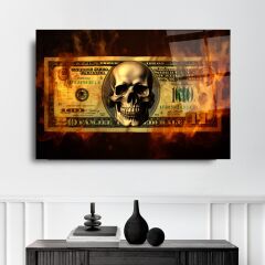 Para ve İskelet Cam Tablo Özel Tasarım Ofis, Mutfak Çocuk Odası, Salon Dekorasyon