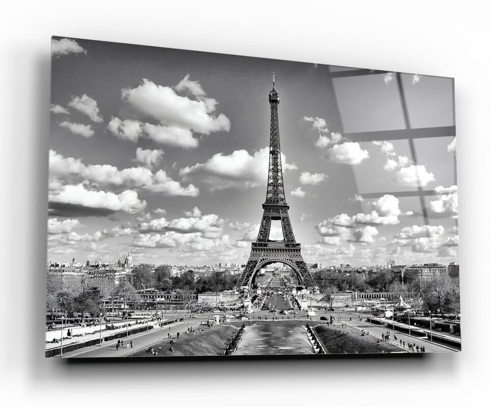Paris Manzarası Cam Tablo Özel Tasarım Ofis, Mutfak Çocuk Odası, Salon Dekorasyon