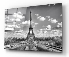 Paris Manzarası Cam Tablo Özel Tasarım Ofis, Mutfak Çocuk Odası, Salon Dekorasyon