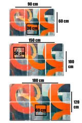 3D Baskılı Özel Tasarım, Modern Yaşam Alanları İçin 6 Parça Kare Cam Tablo 69