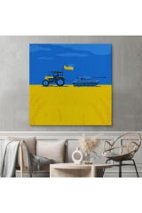 Rus Tankını Çeken Ukraynalı Çiftçi Kanvas Tablo-5879
